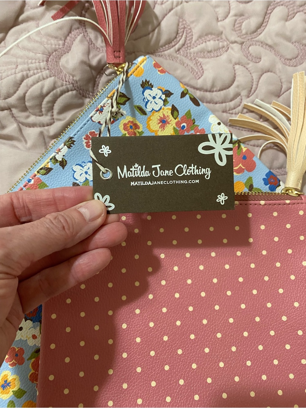 Matilda Jane Pink Polka Dot & Floral Mini Bag Set